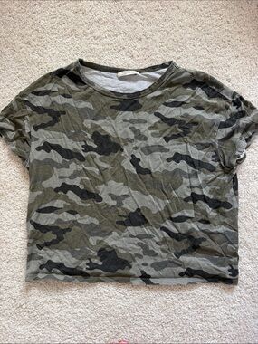 Zara Olive Green Camo Top